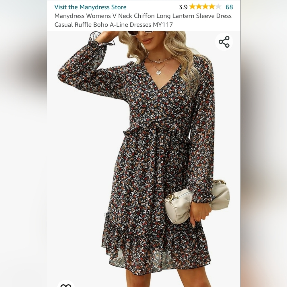 EUC XL boho floral peasant dress